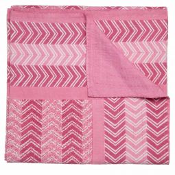 Chevron Hand Stitched Quilt - Pink